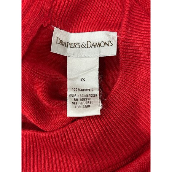 Drapers & Damons Red Mock Neck Sweater Womens Sz 1X - Picture 5 of 8